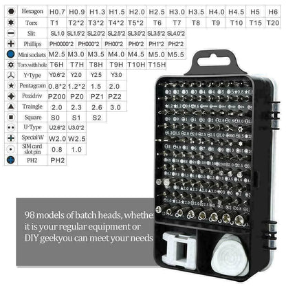 Professional Magnetic Screwdriver Set for iPhone, MacBook & Electronic Device Repair - 117 Pieces