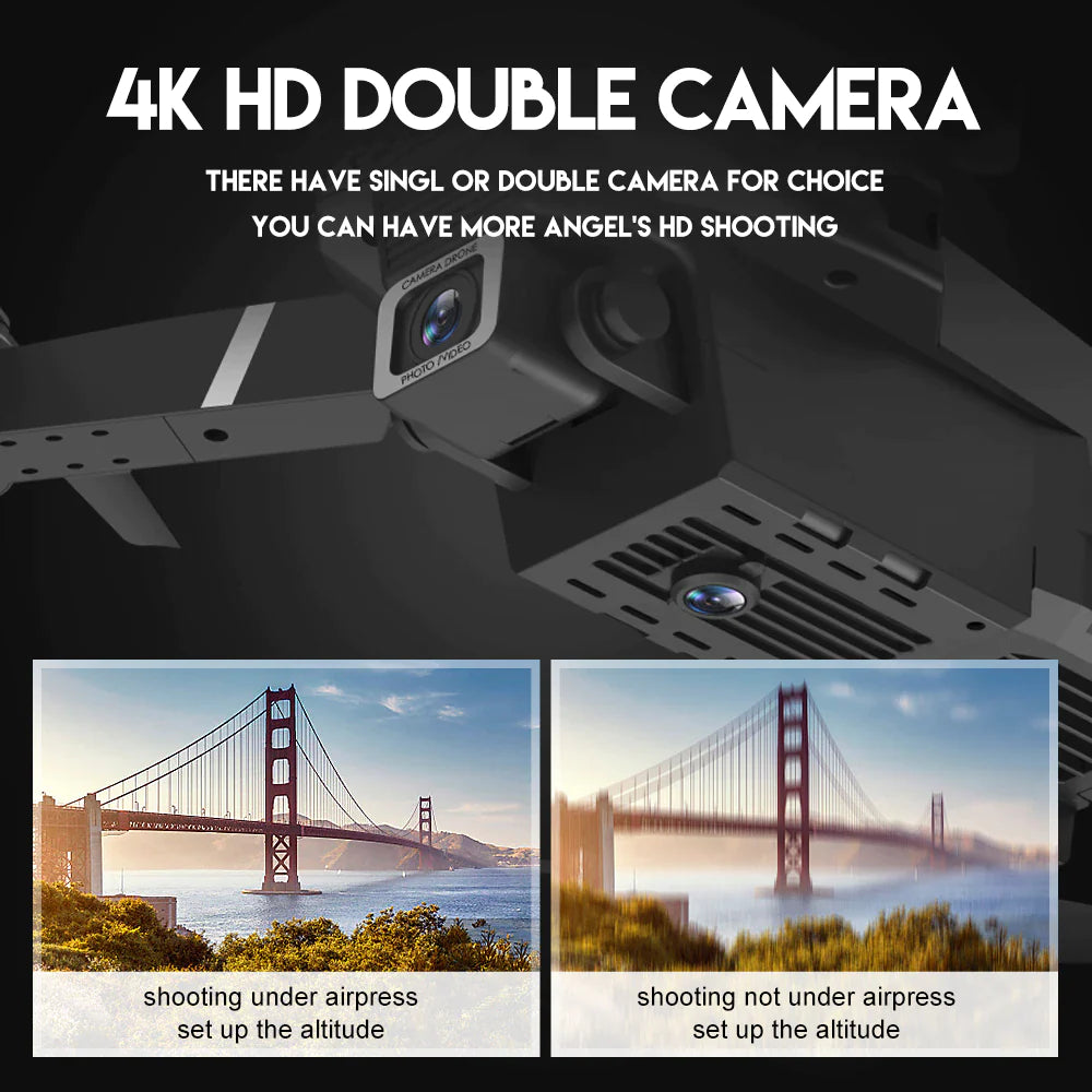 SkyCapture 4K HD Dual Camera Foldable Drone +4 Battery