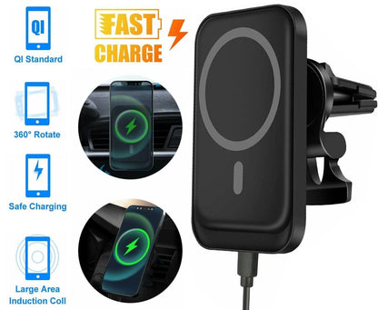 MagSafe Magnetic Wireless Car Charger Mount for iPhone 12 13 14 Pro Max