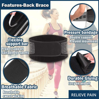 Lower Back Support Brace Lumbar Waist Belt Double Pull Breathable Belt Men Women