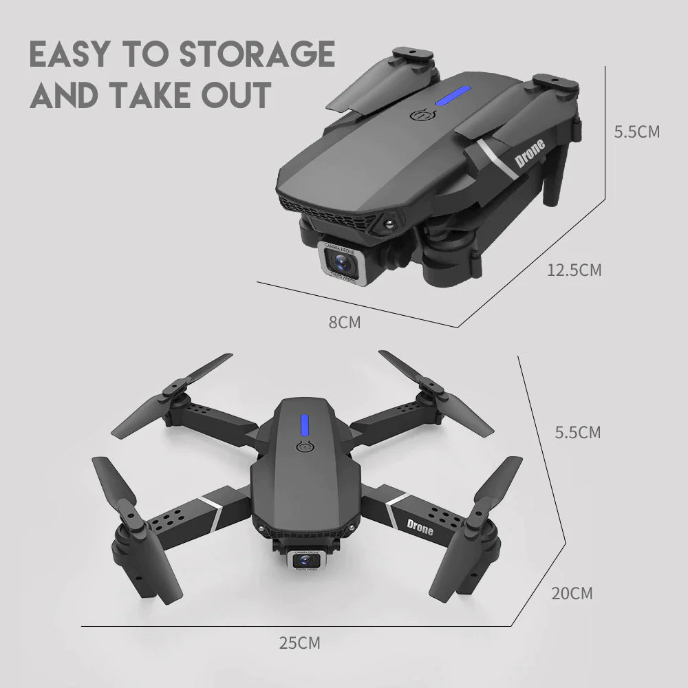 SkyCapture 4K HD Dual Camera Foldable Drone +4 Battery