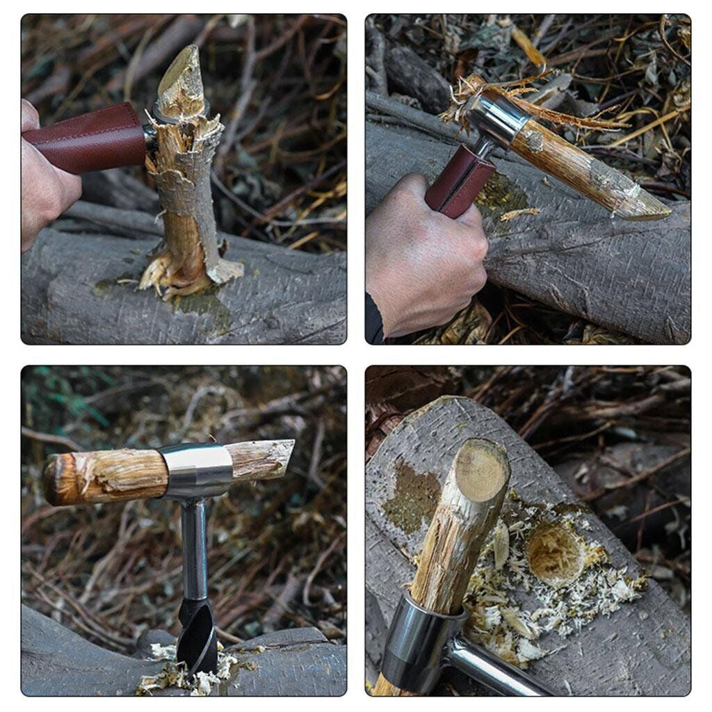 Survivor’s Auger Drill Tool - Handheld Bushcraft & Camping Essential