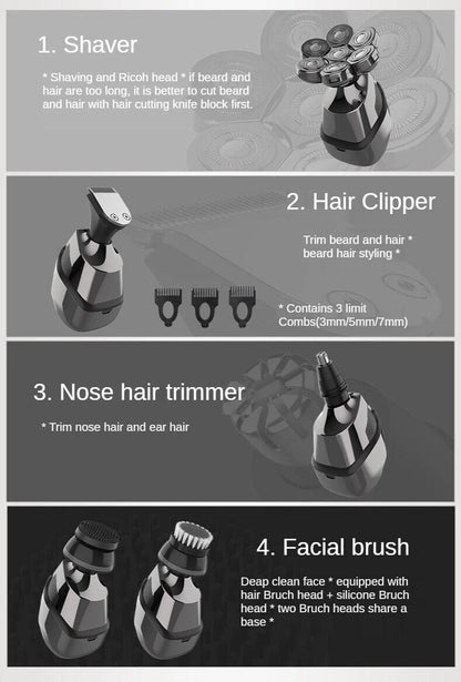 7D Pro Series Cordless Head Shaver & Hair Trimmer Kit for Men