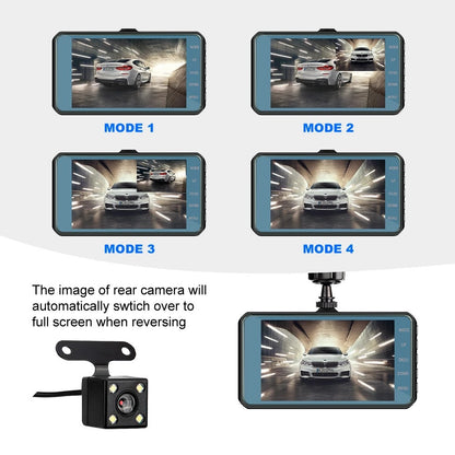 4” HD Touch Screen Dual Lens Dash Cam Recorder – Front & Rear Night Vision