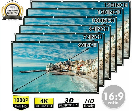 ScreenMagic 16:9 Portable HD Projection Screen - Home & Outdoor Use