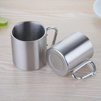 Stainless Steel Carabiner Handle Camping Travel Mug - Readi Gear