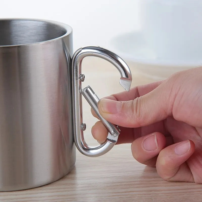 Stainless Steel Carabiner Handle Camping Travel Mug - Readi Gear