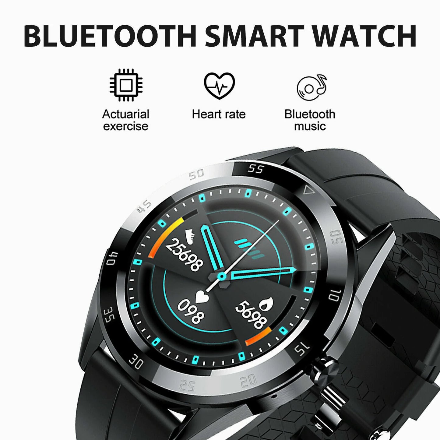 AquaTech Bluetooth Smartwatch with Heart Rate & Fitness Tracker - Bluetooth Smartwatch with heart rate and fitness tracker Readi Gear