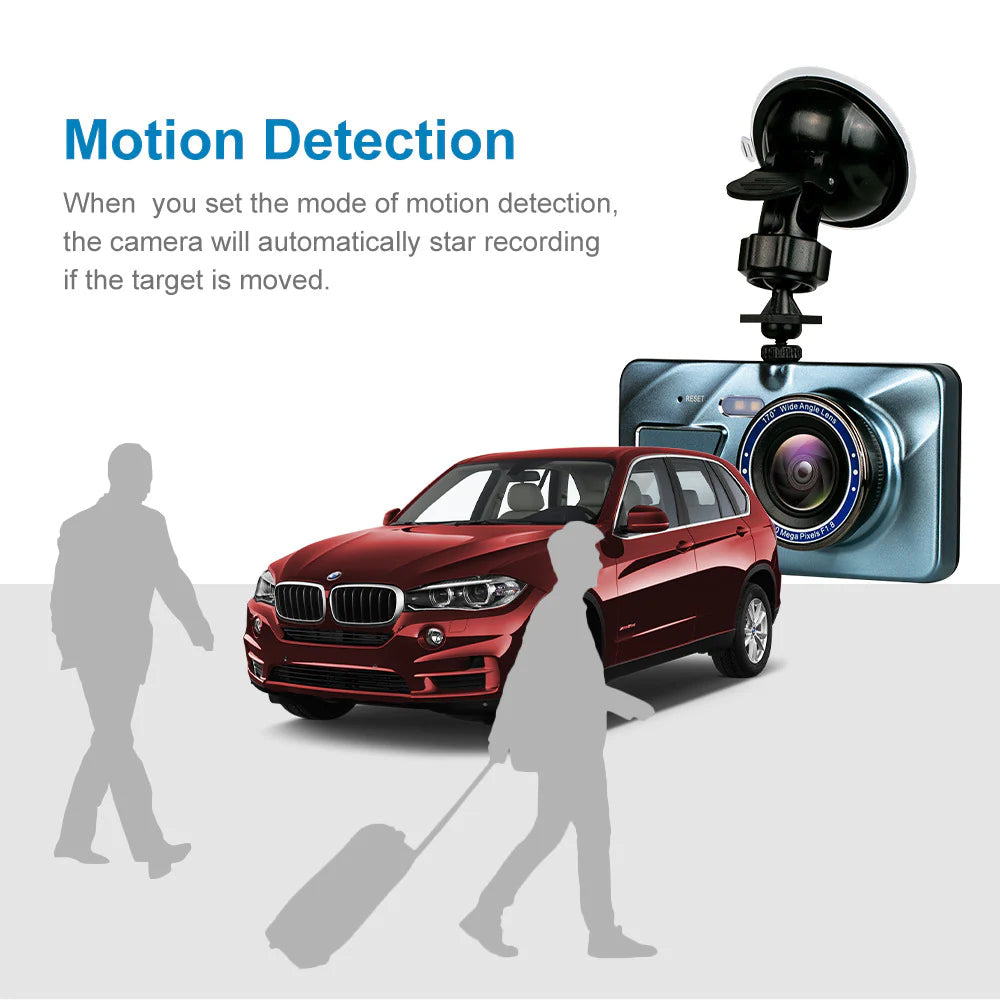 4” HD Touch Screen Dual Lens Dash Cam Recorder – Front & Rear Night Vision