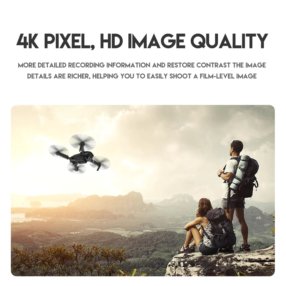 SkyCapture 4K HD Dual Camera Foldable Drone +4 Battery