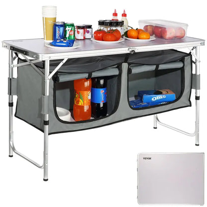 CampMaster Quick Setup Folding Table - Adjustable Heights, Space Saver