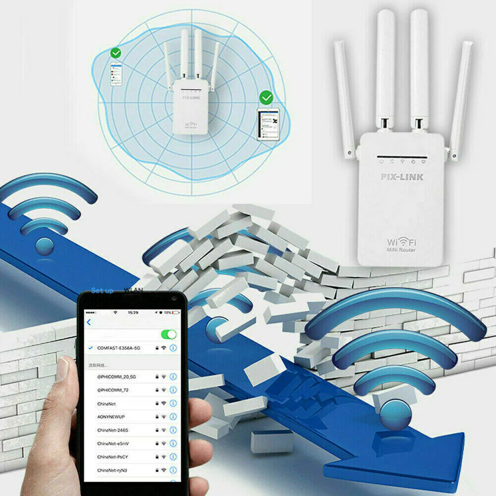 High-Speed Dual Band 1200Mbps WiFi Range Extender Repeater Booster