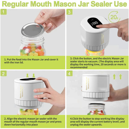 MasonSeal Cordless Mason Jar Vacuum Sealer
