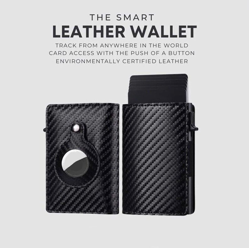 Premium Leather AirTag Wallet & RFID Blocking Card Holder