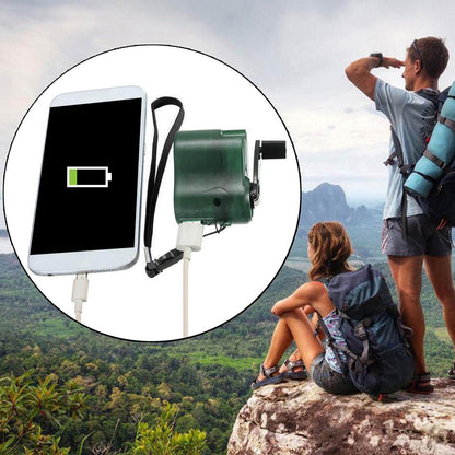 Survival Hand Crank Phone Charger – USB Power Bank & LED Light