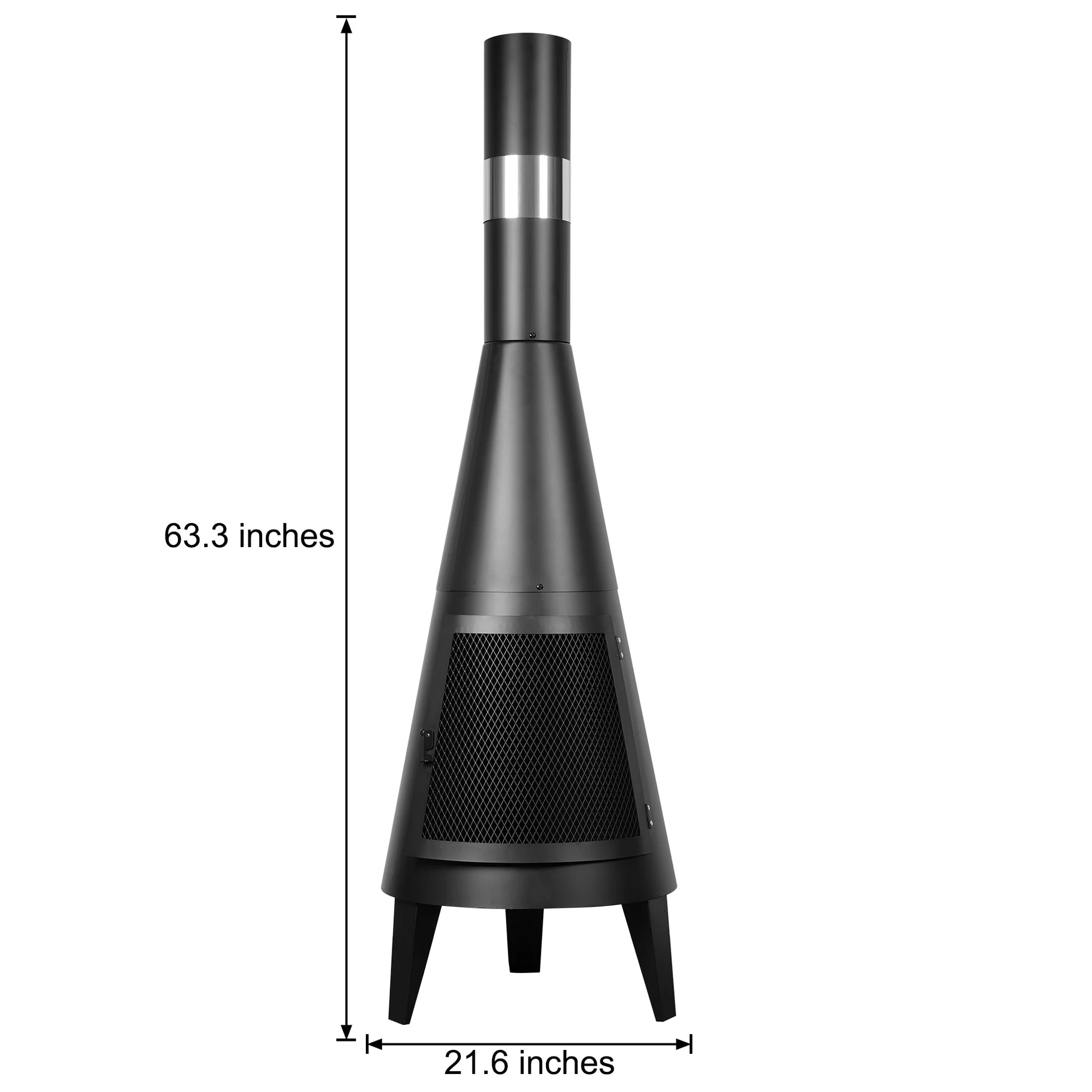 FireFlow Mesh Chiminea - Modern Wood-Burning Outdoor Fireplace