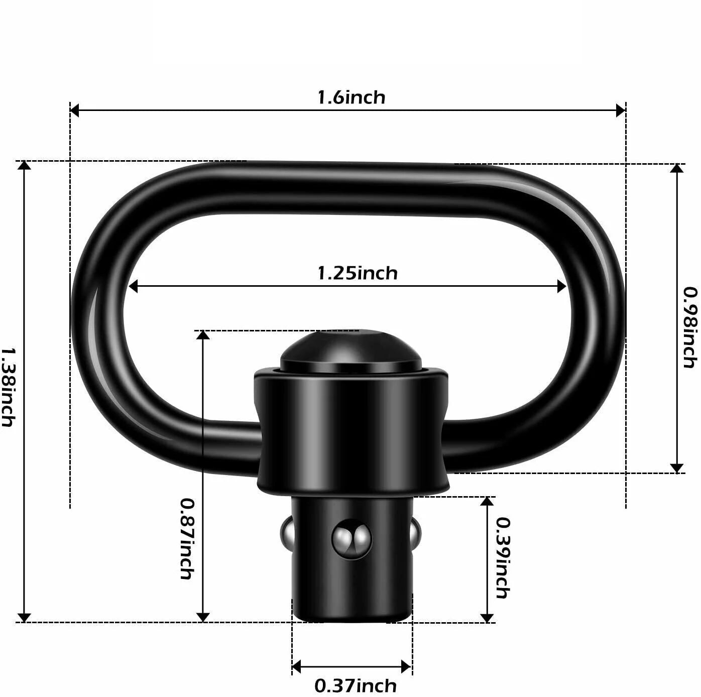 QuickDetach Rifle QD Sling Swivel Mount - 2PCS Heavy Duty 1.25