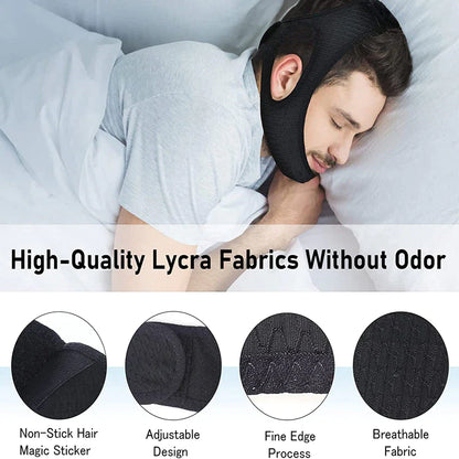 Premium Lycra Anti Snoring Chin Strap - Effective Sleep Apnea Solution