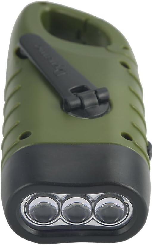 SolarCrank Survival Flashlights - Rechargeable LED Emergency Light w/ Carabiner