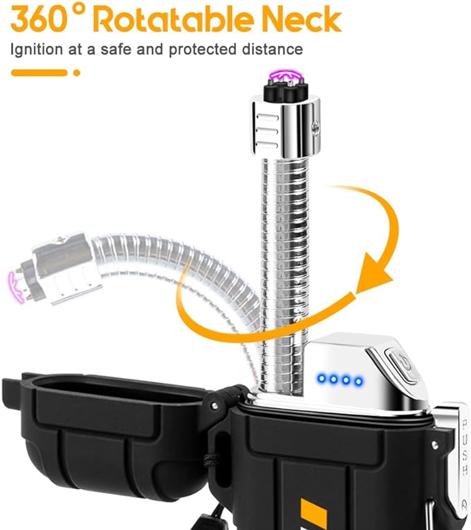 All-in-One Survival Plasma Lighter & Flashlight - USB Rechargeable, Waterproof