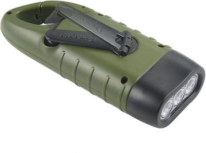 SolarCrank Survival Flashlights - Rechargeable LED Emergency Light w/ Carabiner