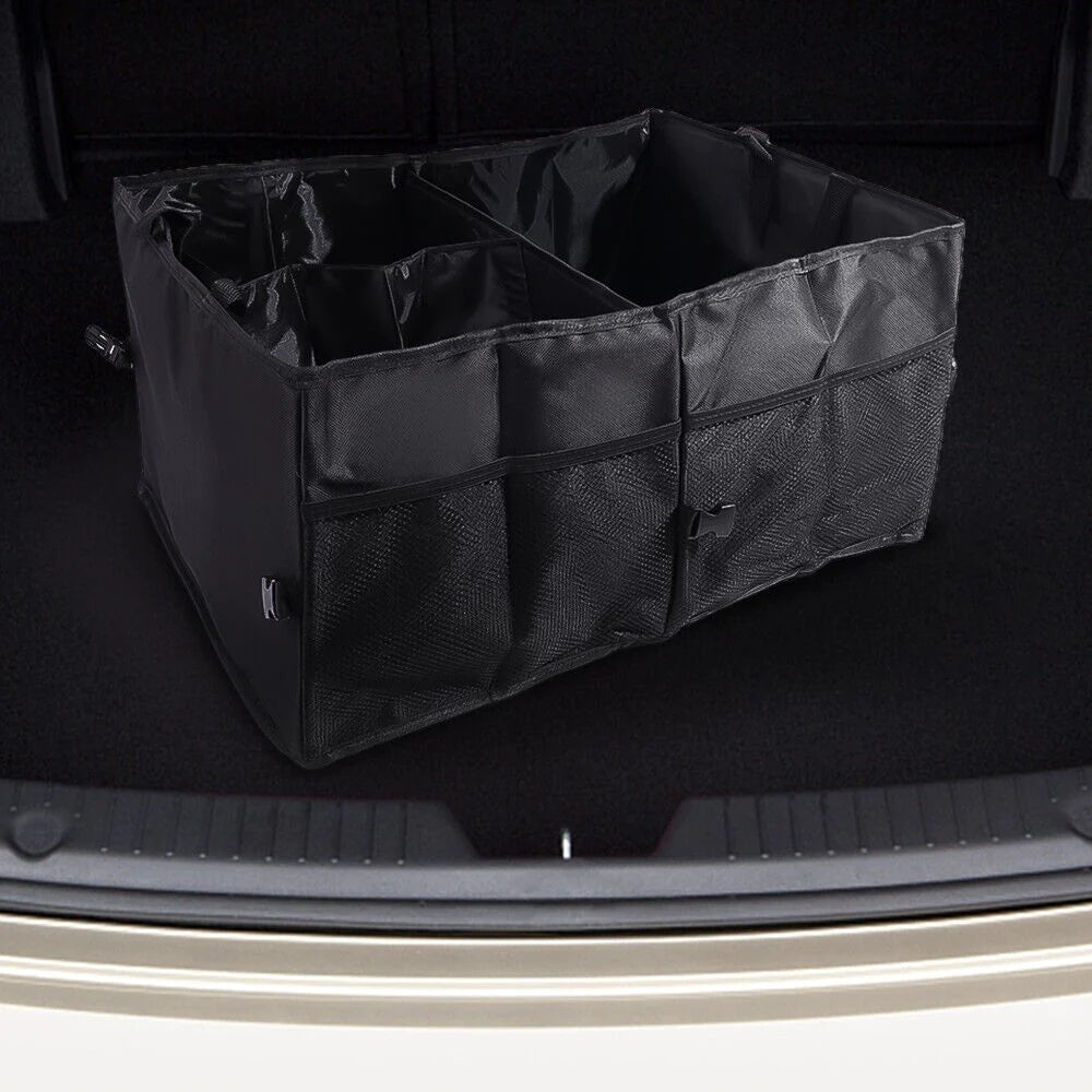 SmartCargo 40L Trunk Organizer - Folding Storage Bin with Mesh Pockets