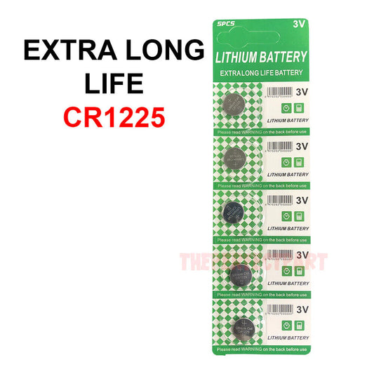 CR1225 5-Pack Lithium Battery 3V Button Cell - Extra Life - CR1225 5-Pack Lithium Battery 3V Button Cell - Extra Life Readi Gear