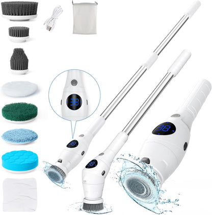 TurboBrush Electric Spin Scrubber Kit: 8 Brushes, 3 Speeds - Electric Spinning Scrubber Kit Readi Gear