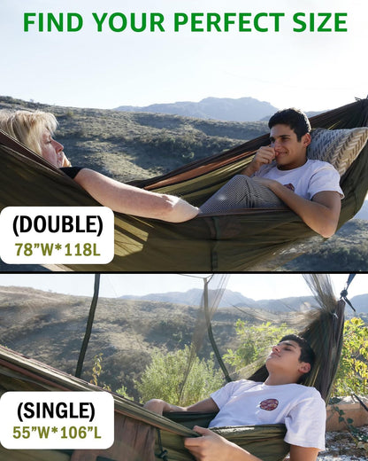 Outlander 2-Person Hammock Tent with Net & Straps - Adventure-Ready