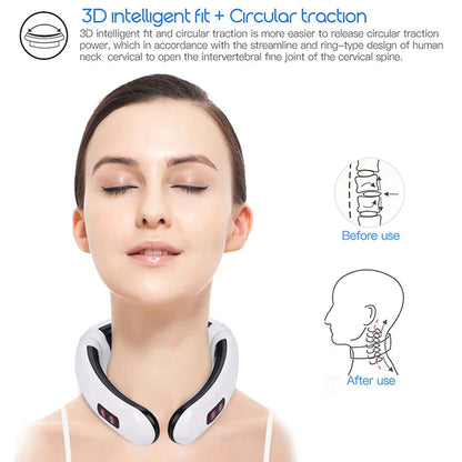 Electric Pulse Neck Massager for Pain Relief - 8 Modes & Magnetic Therapy