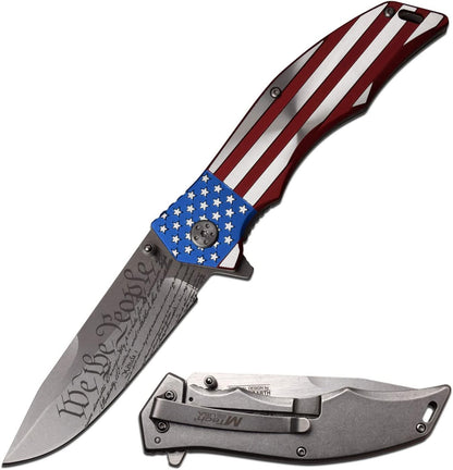 Patriot's Honor Spring Assist Folding Knife - with USA Flag Design