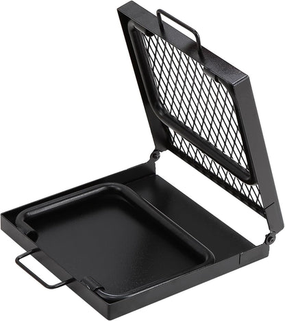 CampMate Foldable Grill & Griddle - Heavy Duty Fire Pit Cooking Rack