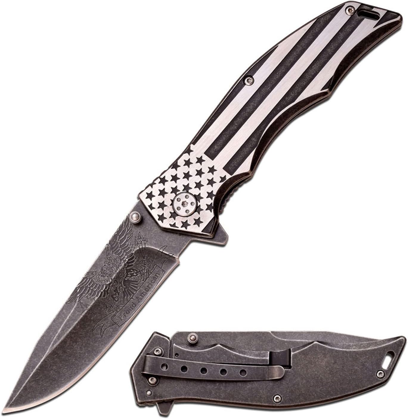 Patriot's Honor Spring Assist Folding Knife - with USA Flag Design