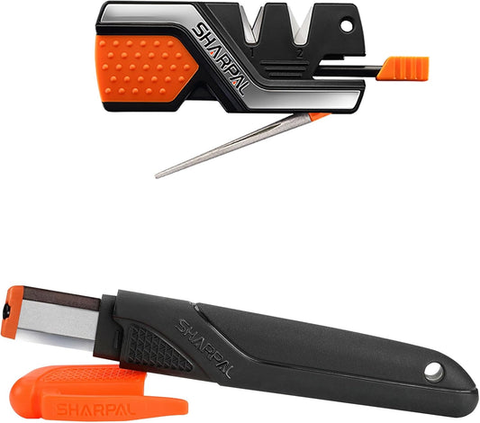 6-in-1 Knife Sharpener/Fire Starter & Garden Blade Tool Sharpening Set