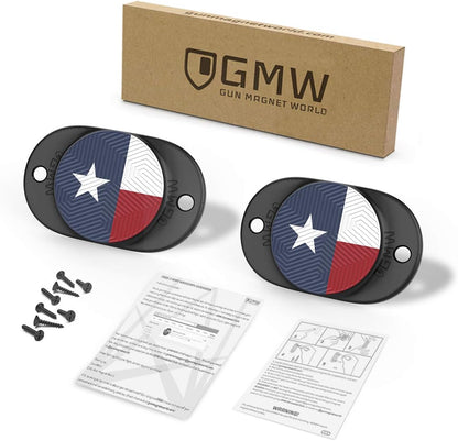 Texas Flag Magnetic Concealed Gun Mount 2-Pack for Car, Desk, Wall