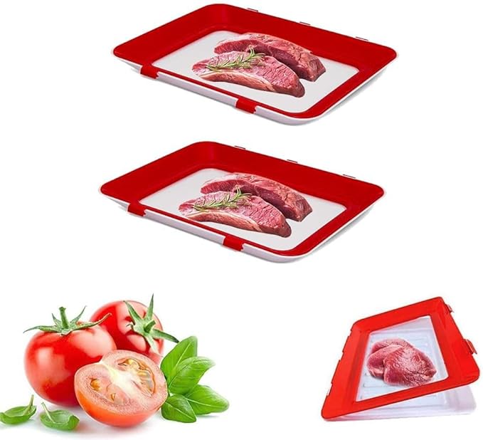 FreshGuard Stackable Food Preservation Tray keeping steaks fresh