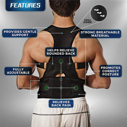 AlignPro Magnetic Posture Corrector - Adjustable Back Support Brace