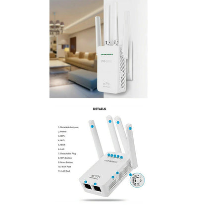 High-Speed Dual Band 1200Mbps WiFi Range Extender Repeater Booster