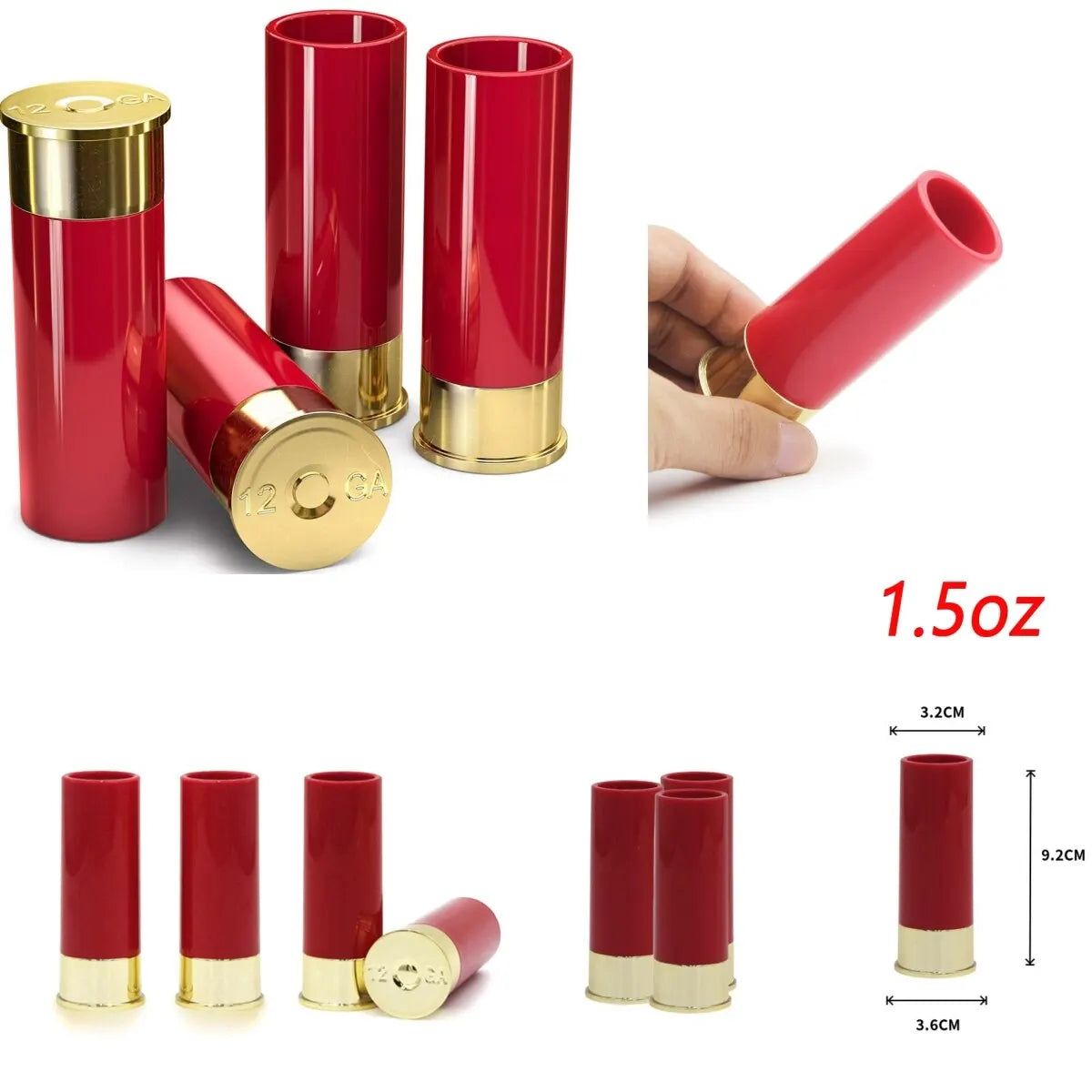 Shotgun Shell Shot Glasses - 4 Piece Set - Shotgun Shell Shot Glasses Readi Gear