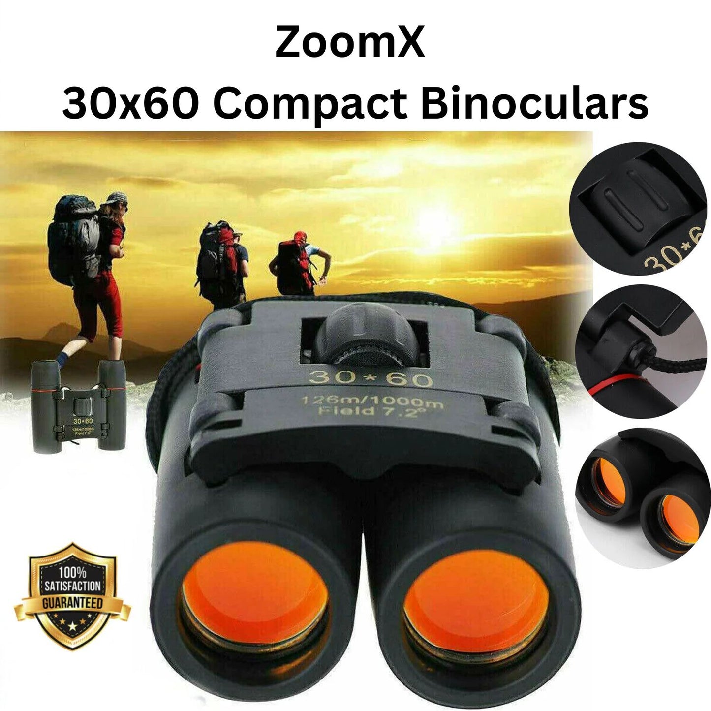 ZoomX 30X60 Compact Folding Binoculars - Readi Gear