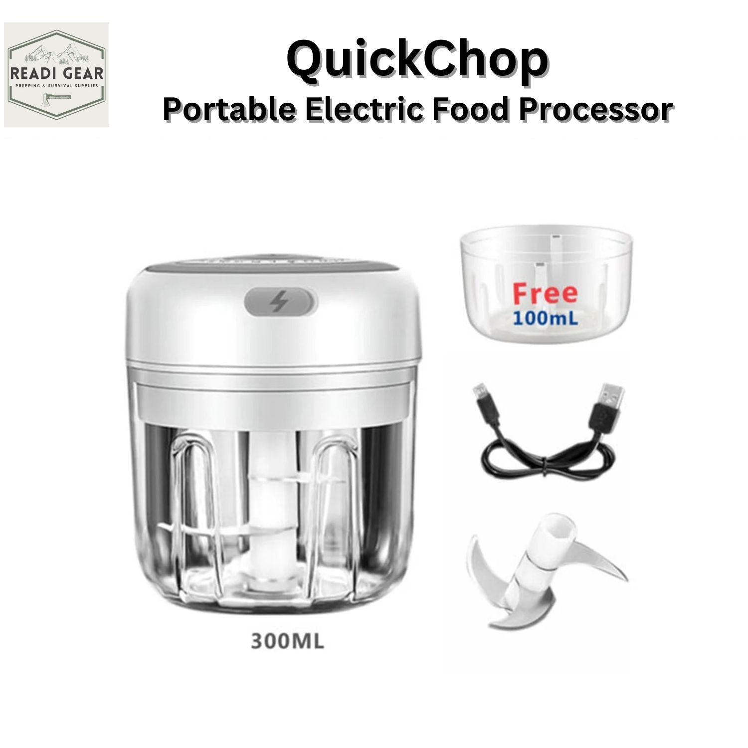 QuickChop Portable Electric Food Processor - Electric Food Processor Readi Gear