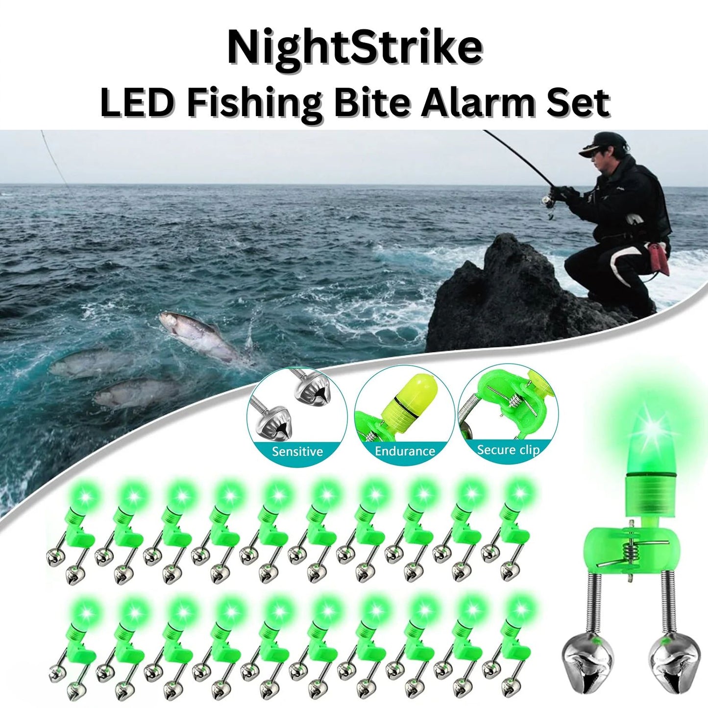 NightStrike LED Fishing Bite Alarm Set - Readi Gear