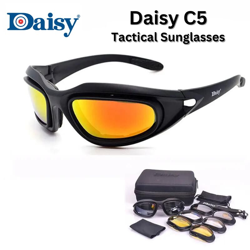 Daisy C5 Desert Storm Tactical Sunglasses/Goggles with Polarized Lenses and Night Vision - Tactical Sunglasses Readi Gear