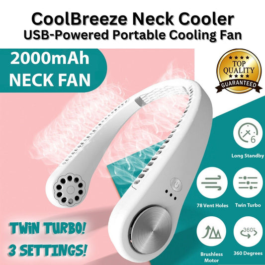 CoolBreeze Neck Cooler: USB-Powered Portable Cooling Fan - Neck Cooling Fan Readi Gear