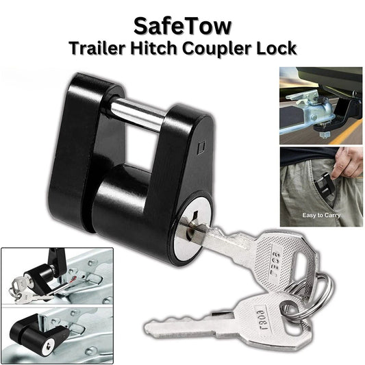SafeTow Trailer Hitch Coupler Lock: Security for Towing Boats, RVs, Trucks, Cars - Trailer Hitch Coupler Lock Readi Gear