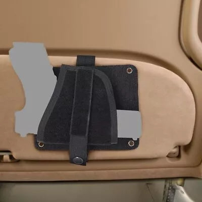 ConcealPro Hook & Loop Tactical Holster mounted on a car door for quick access