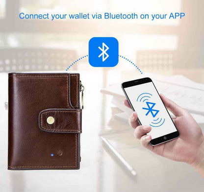 RFID Blocking Anti-Theft Smart Wallet with Bluetooth Alert