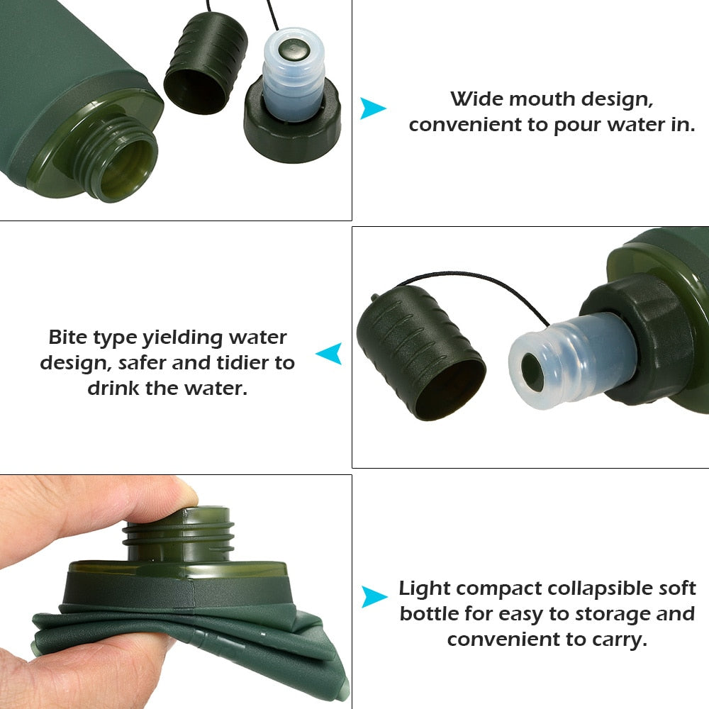 HydroFold Collapsible Survival Water Bottle - BPA & PVC Free