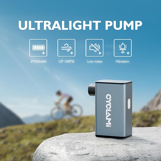 CYCLAMI Compact Electric Bike Pump features