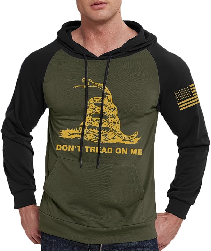 Don’t Tread on Me Hoodie – Men’s USA Flag Patriotic Pullover